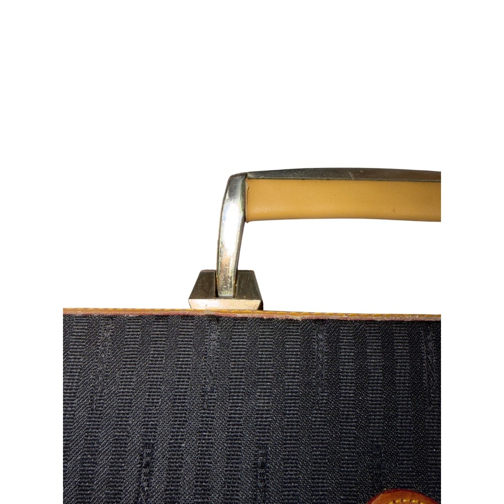 Rare!‎ Flawed! Vtg Fendi sas Roma Striped Pequin Briefcase Satchel Bag Canvas - Picture 7 of 15